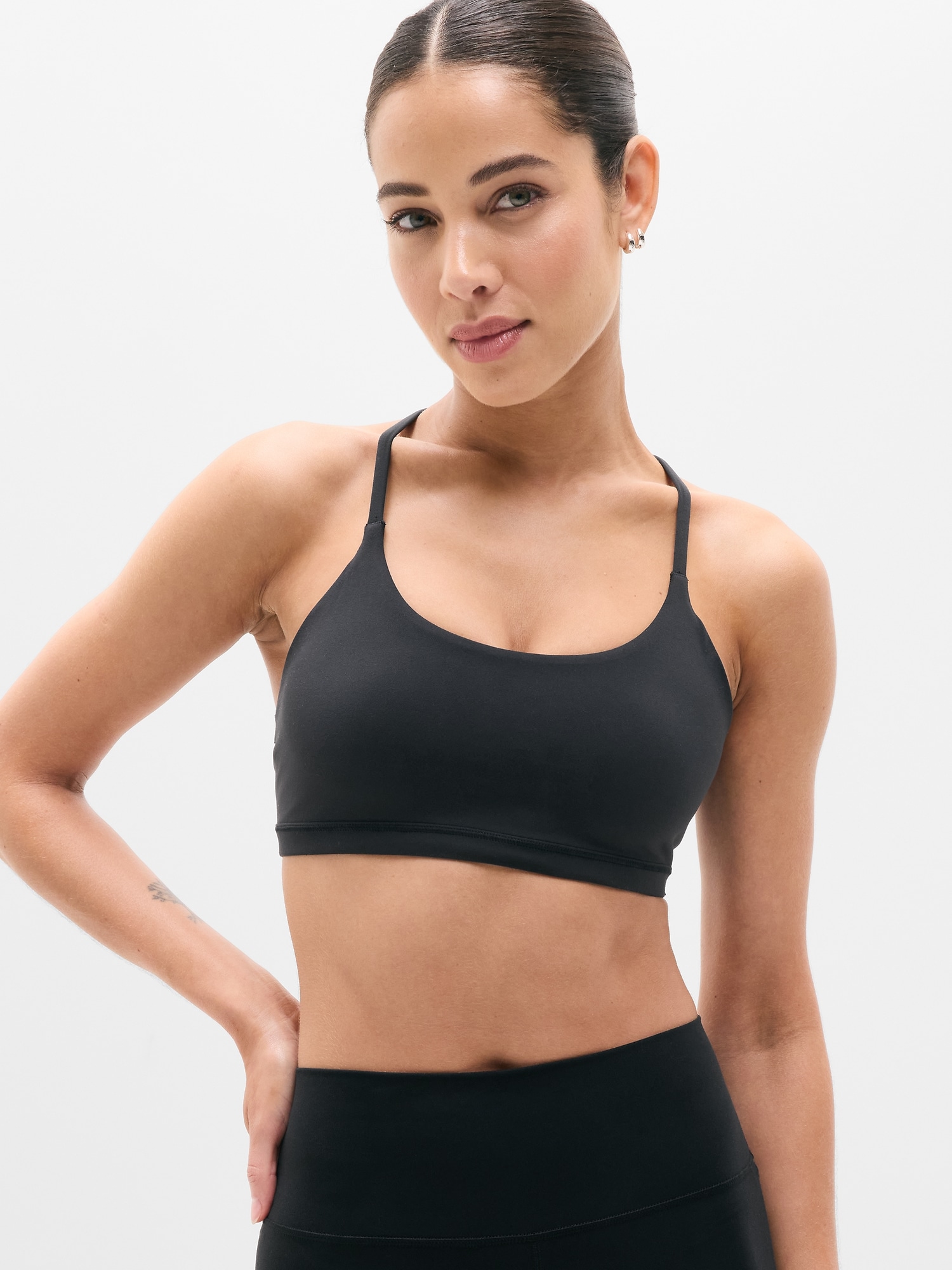 Athleta Women's Transcend Scoop Sports Bra A-C Black Size L
