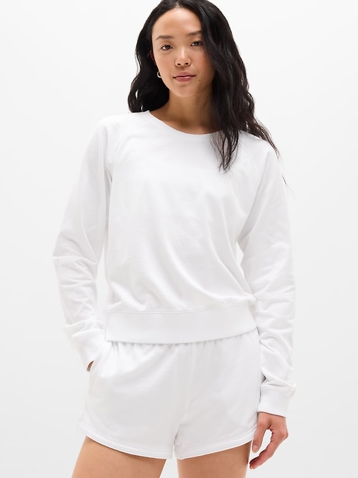 Image number 1 showing, Airy Cotton Terry Crew Sweatshirt