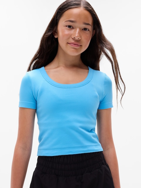 Athleta Girl Rise Above Rib Scoop Tee