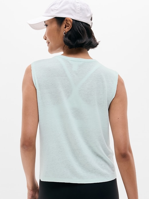 Image number 5 showing, Getaway Linen Blend Muscle Tank