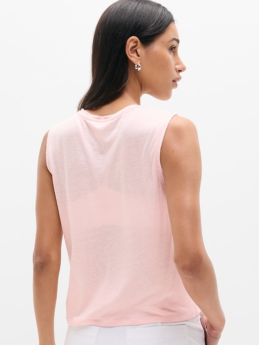 Image number 3 showing, Getaway Linen Blend Muscle Tank