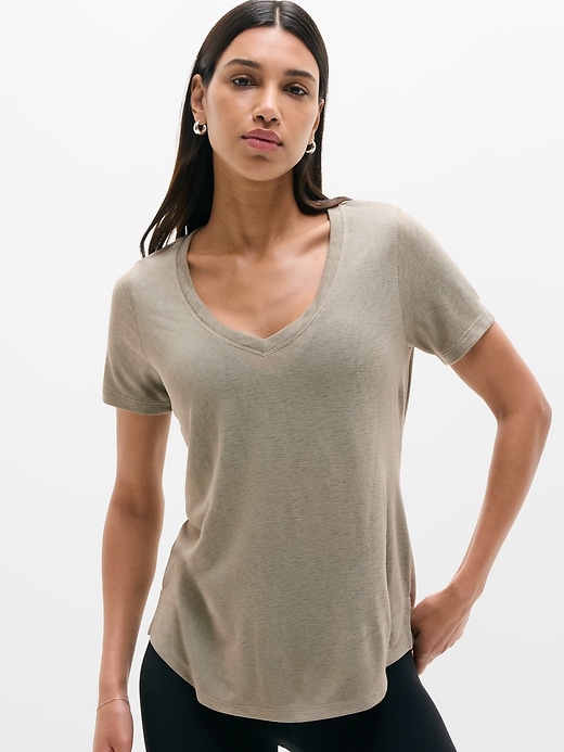 Image number 1 showing, Breezy Scoop V-Neck Tee