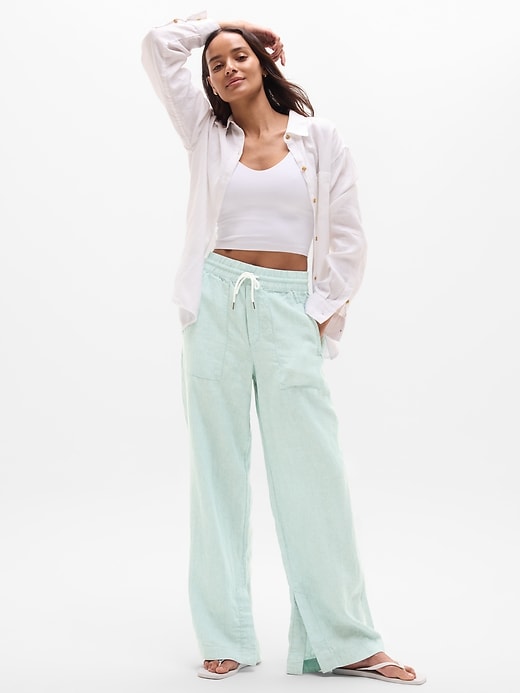 Image number 1 showing, Retreat Linen High Rise Wide Leg Pant