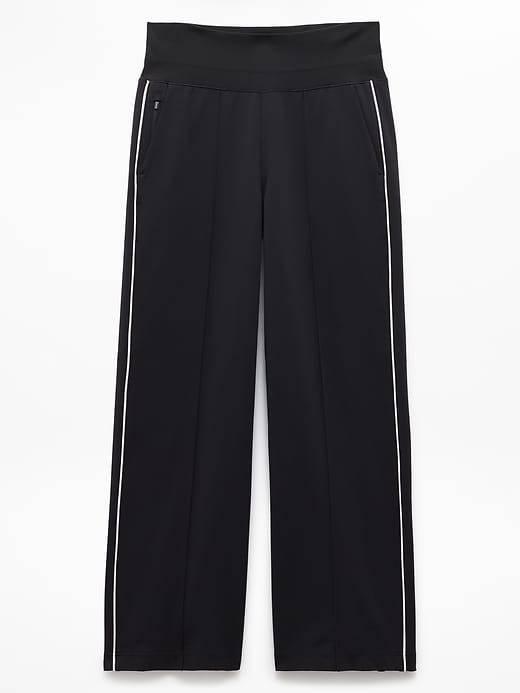 L'image numéro 8 présente Pantalon à taille haute et jambe large à bandes latérales Venice