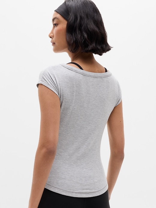Image number 3 showing, Perfect Rib Boatneck Tee