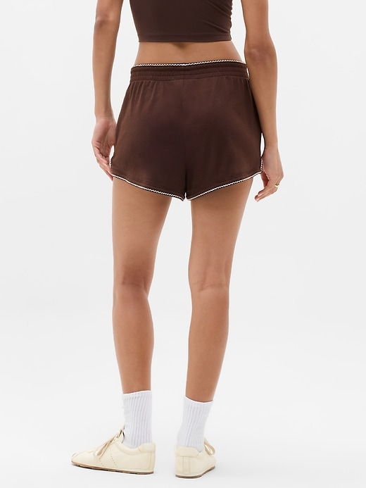 Image number 3 showing, Airy Cotton Terry Mid Rise Picot Shortie