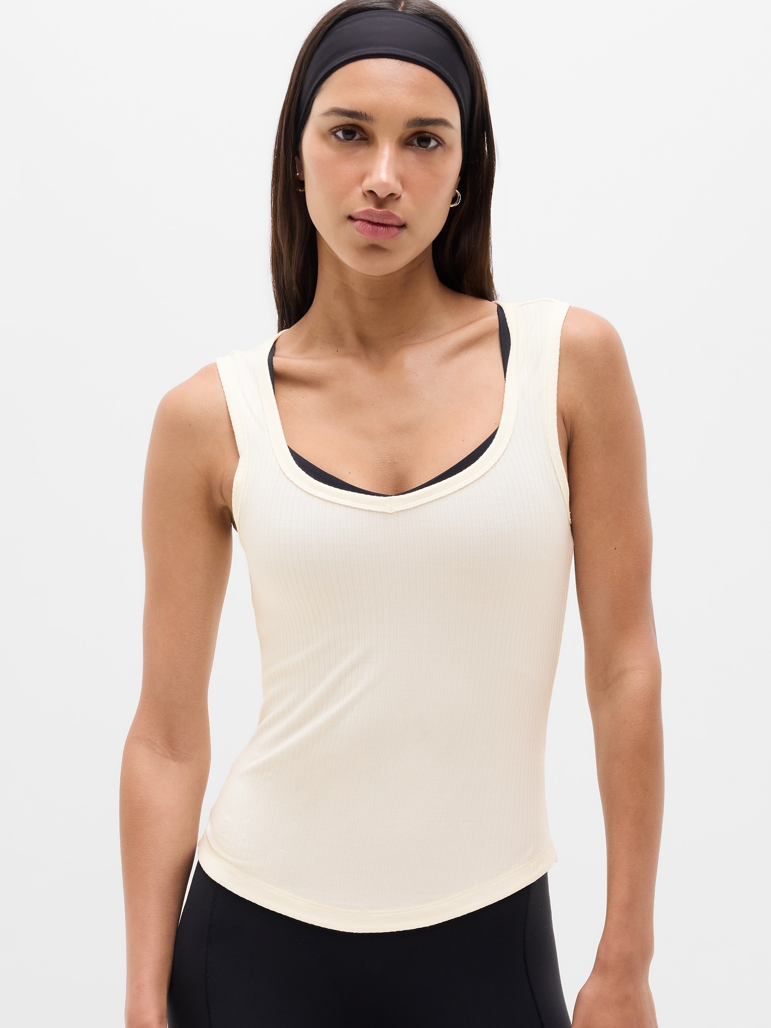 Athleta Women's Perfect Rib Sweetheart Tank Beige Size XXS