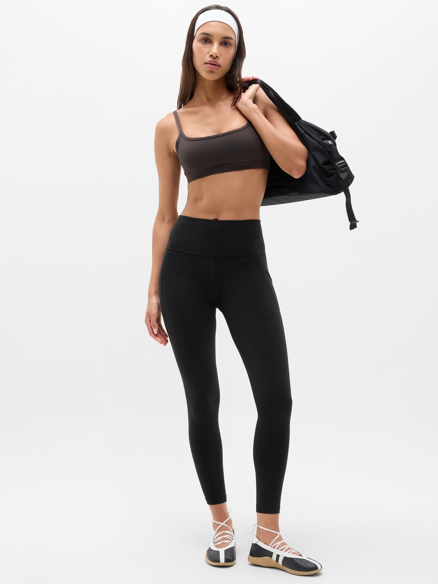 Athleta Women's Salutation Stash High Rise 7/8 Legging Black Tall Size L