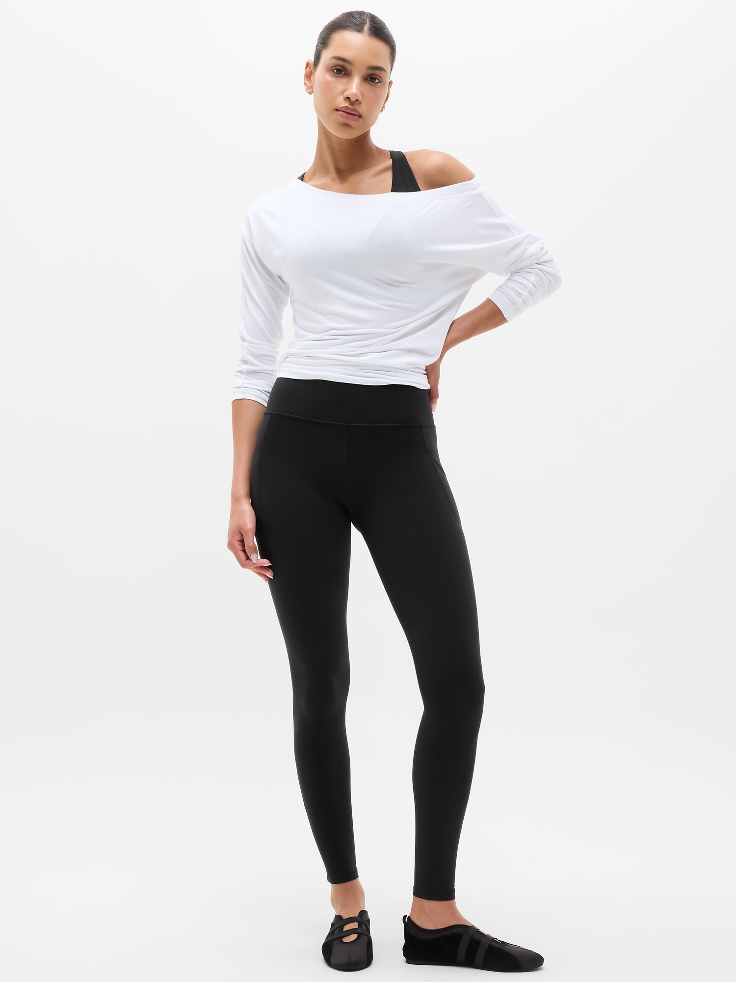 Athleta Women's Salutation Stash High Rise Legging Black Tall Size L