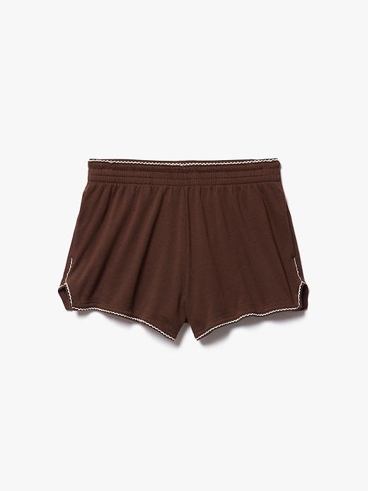 Image number 7 showing, Airy Cotton Terry Mid Rise Picot Shortie