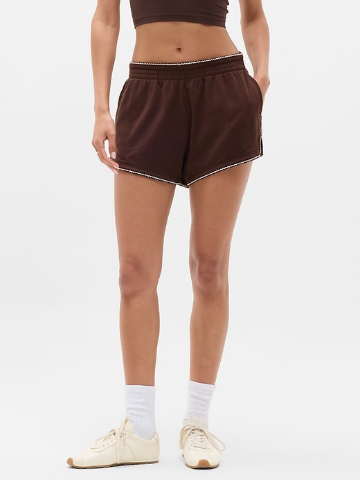 Image number 2 showing, Airy Cotton Terry Mid Rise Picot Shortie