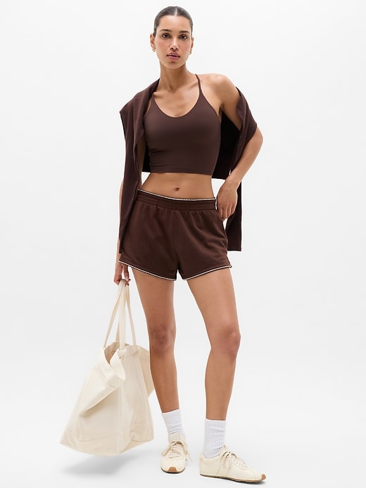 Image number 1 showing, Airy Cotton Terry Mid Rise Picot Shortie