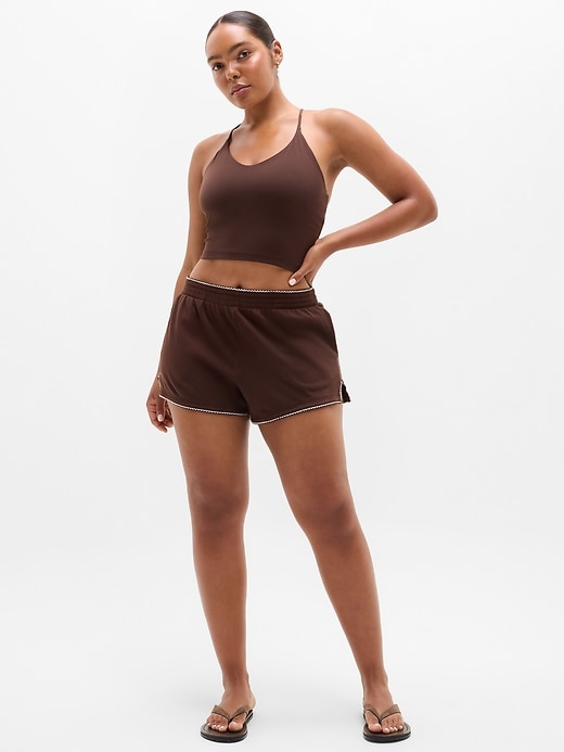 Image number 4 showing, Airy Cotton Terry Mid Rise Picot Shortie