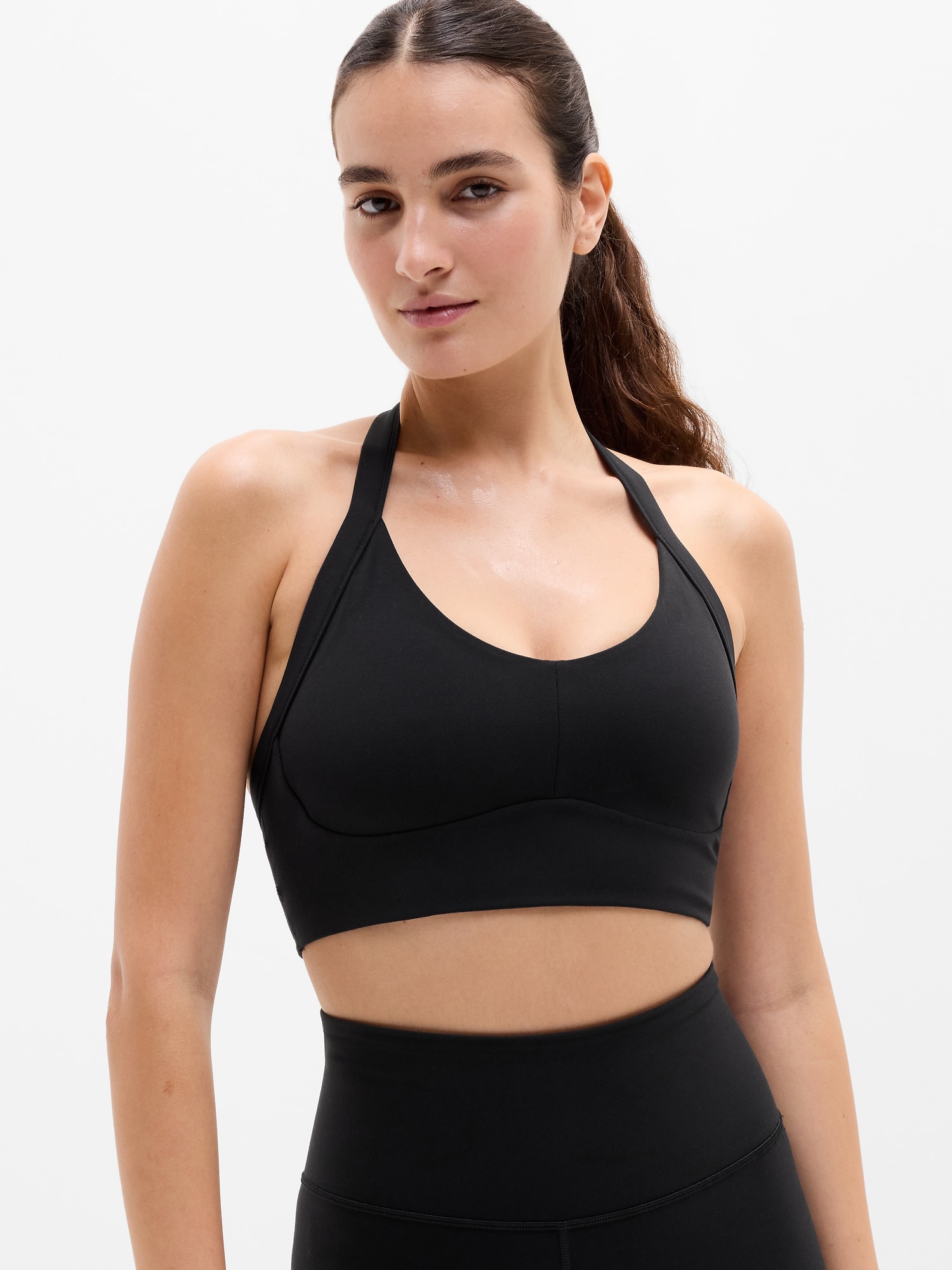 Athleta Women's Revitalize Halter Sports Bra A-C Black Size L