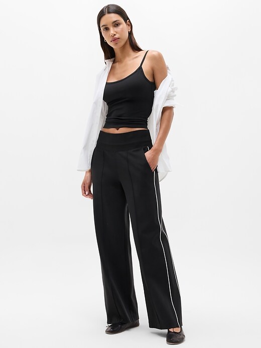 Image number 1 showing, Venice High Rise Track Stripe Wide Leg Pant