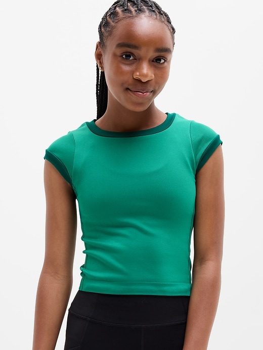 Image number 1 showing, Athleta Girl Rise Above Rib Finish Line Tee