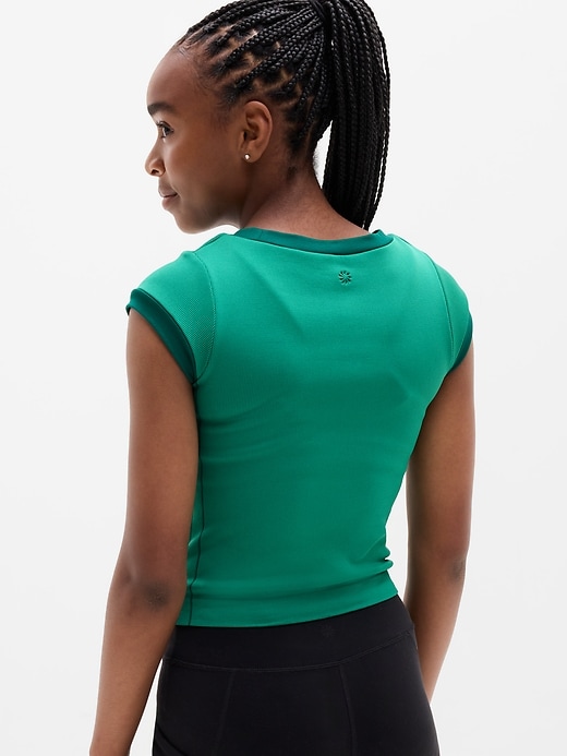 Image number 3 showing, Athleta Girl Rise Above Rib Finish Line Tee