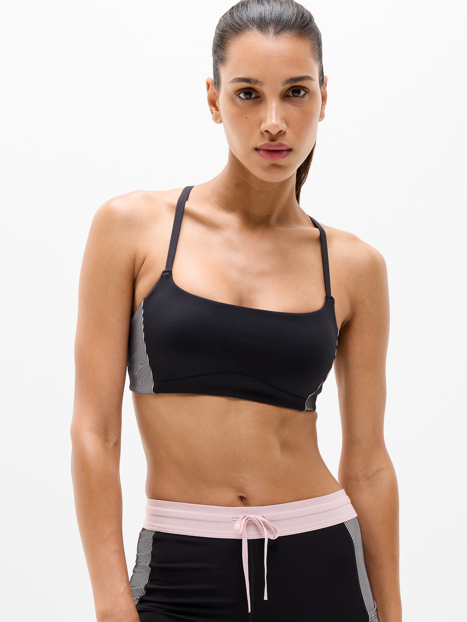 Athleta Women's Invigorate Ribbed Sports Bra A-C Black Size L