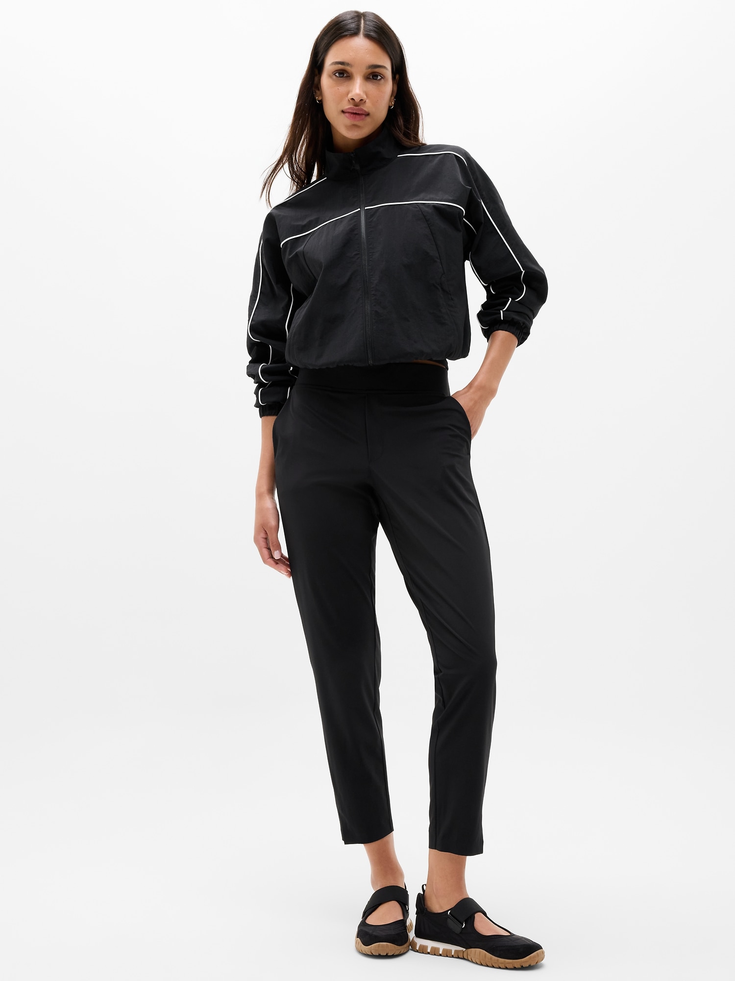Athleta Women's Brooklyn Mid Rise Ankle Pant Black Plus Size 22