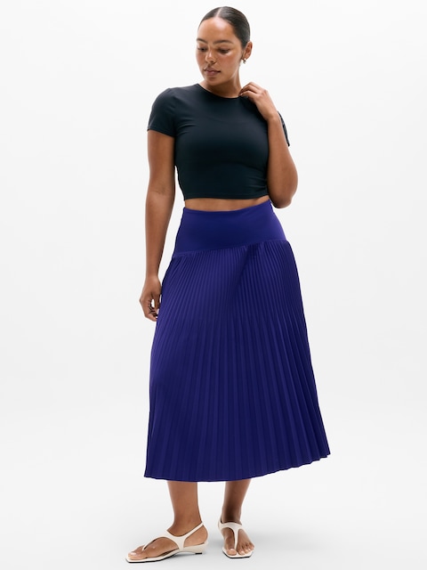 Featherweight Plissé Midi Skirt