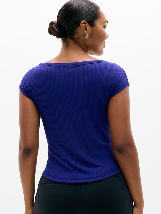 Image number 6 showing, Perfect Rib Boatneck Tee