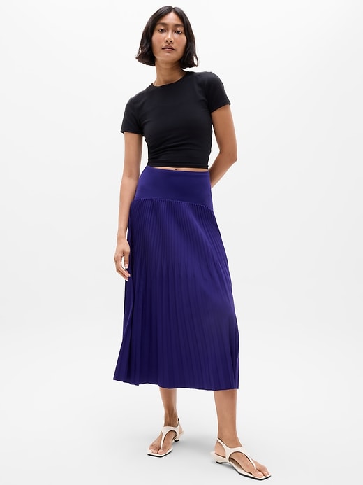Image number 5 showing, Featherweight Plissé Midi Skirt
