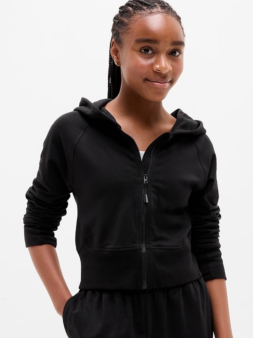 Image number 1 showing, Athleta Girl All Day Full Zip Shrunken Hoodie