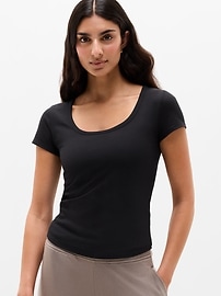 Image number 1 showing, Signature Rib Scoop Tee