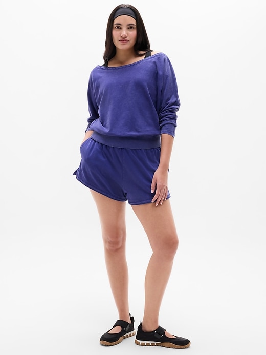 Image number 4 showing, Airy Cotton Terry Snow Wash Boat Neck Sweatshirt