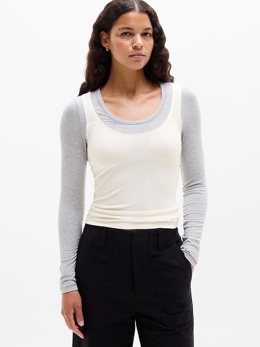 Image number 1 showing, Perfect Rib Layered Top
