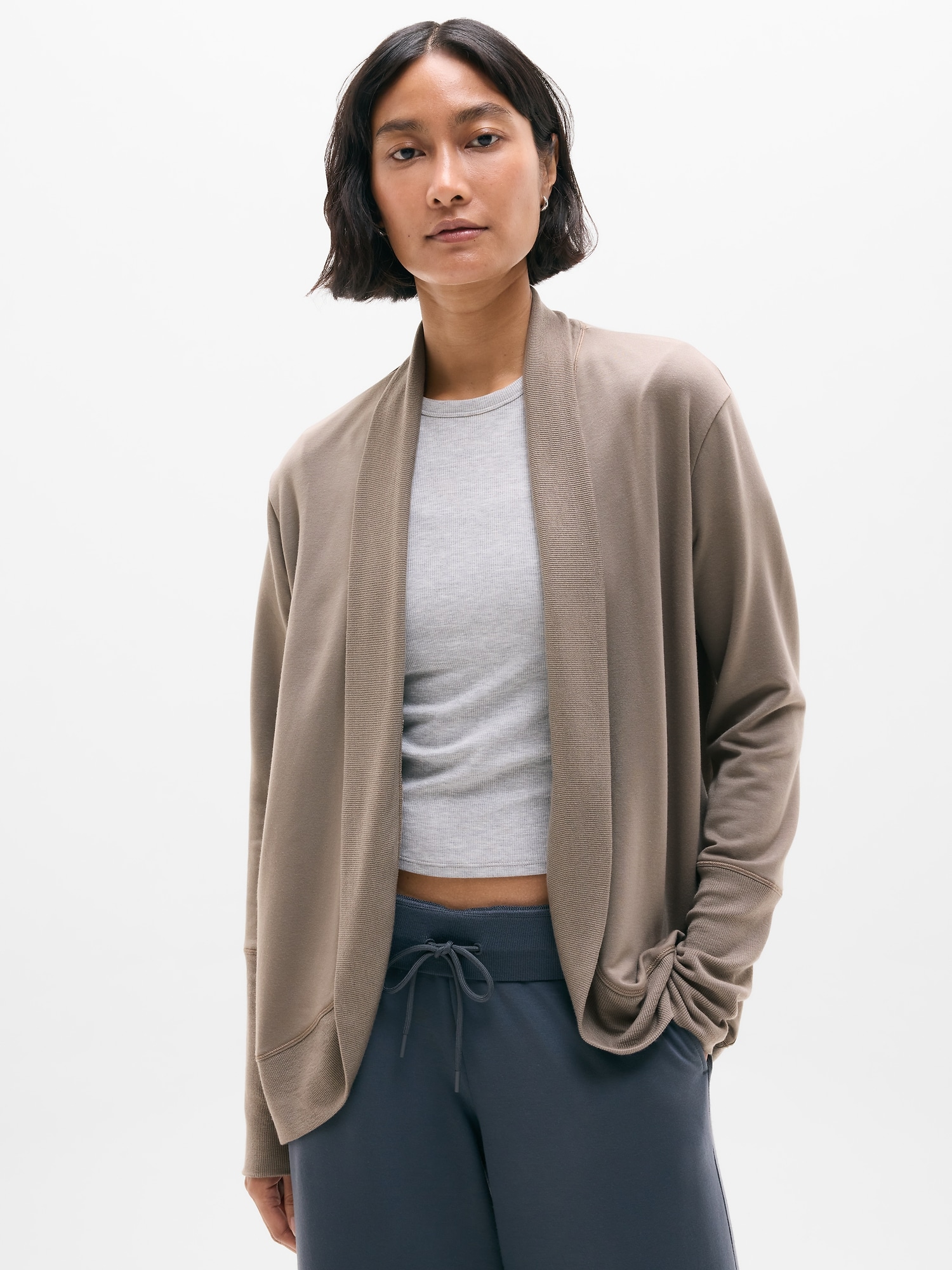 Athleta Women's Coaster Luxe Open Cardigan Brown Size XS