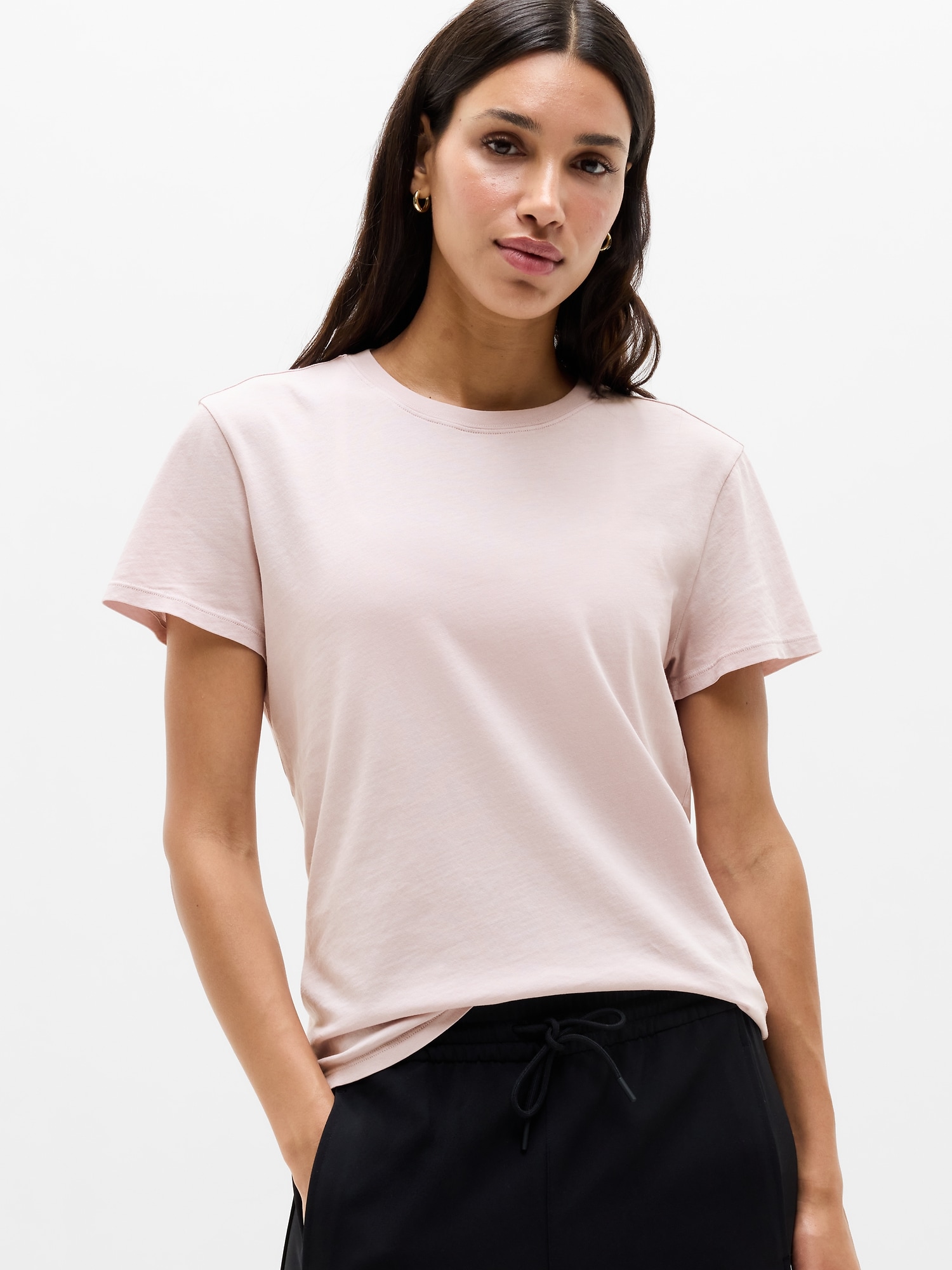 Athleta Women's Favorite Cotton Classic Tee Pink Size M