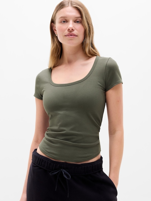 Signature Rib Scoop Tee