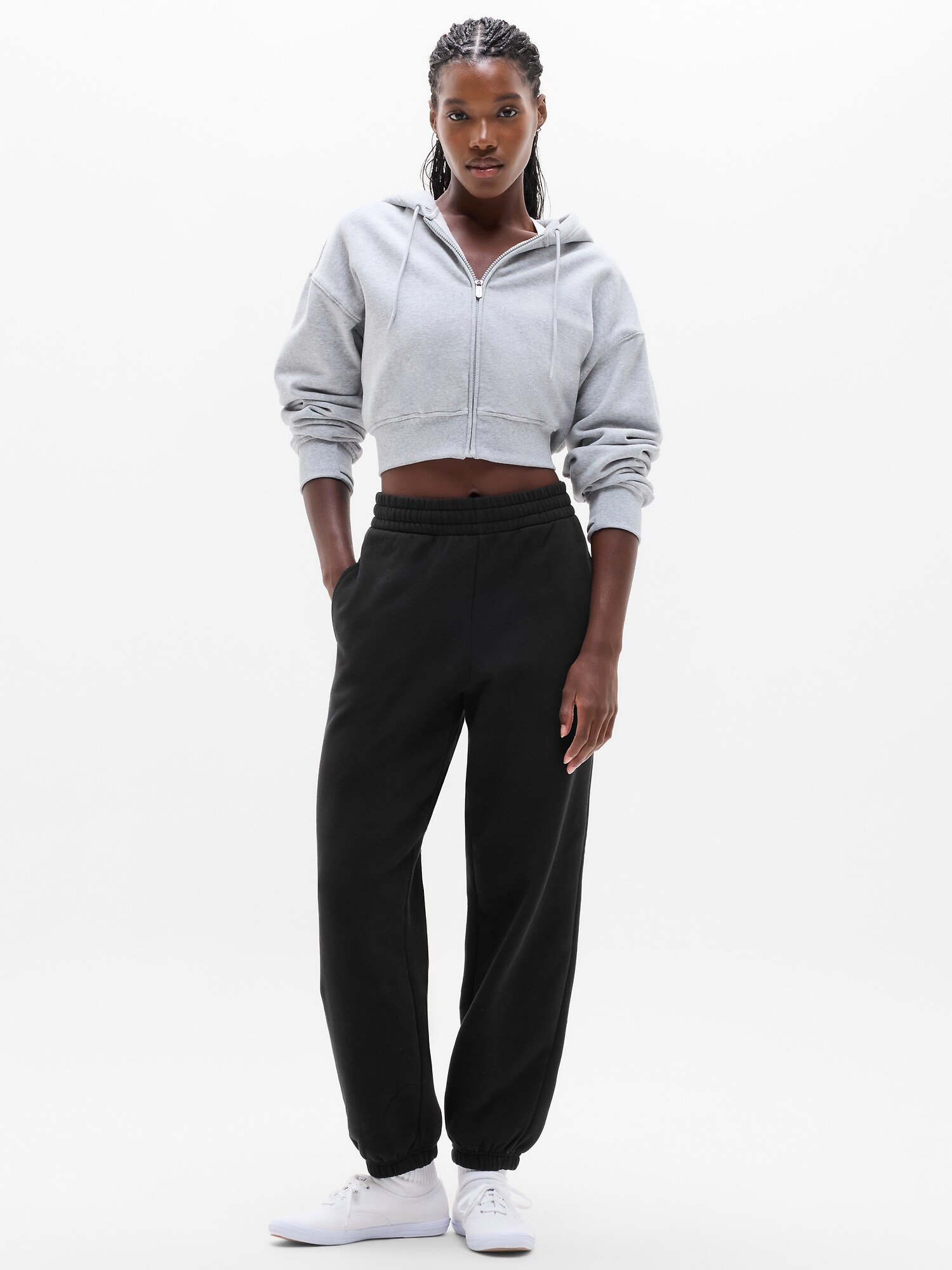Athleta Women's Forever Fleece Classic Jogger Black Tall Size L