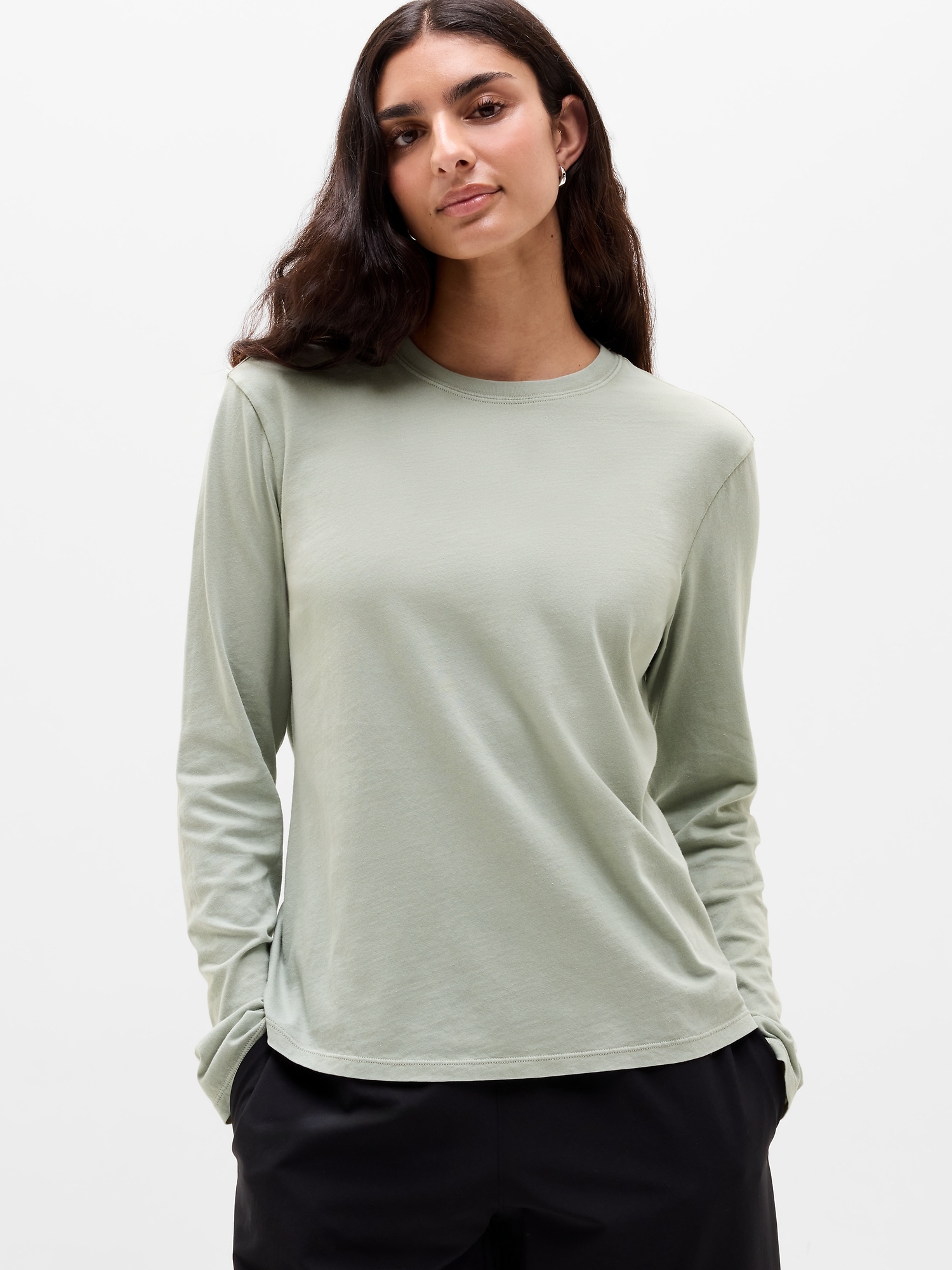 Athleta Women's Favorite Cotton Classic Top Green Size S
