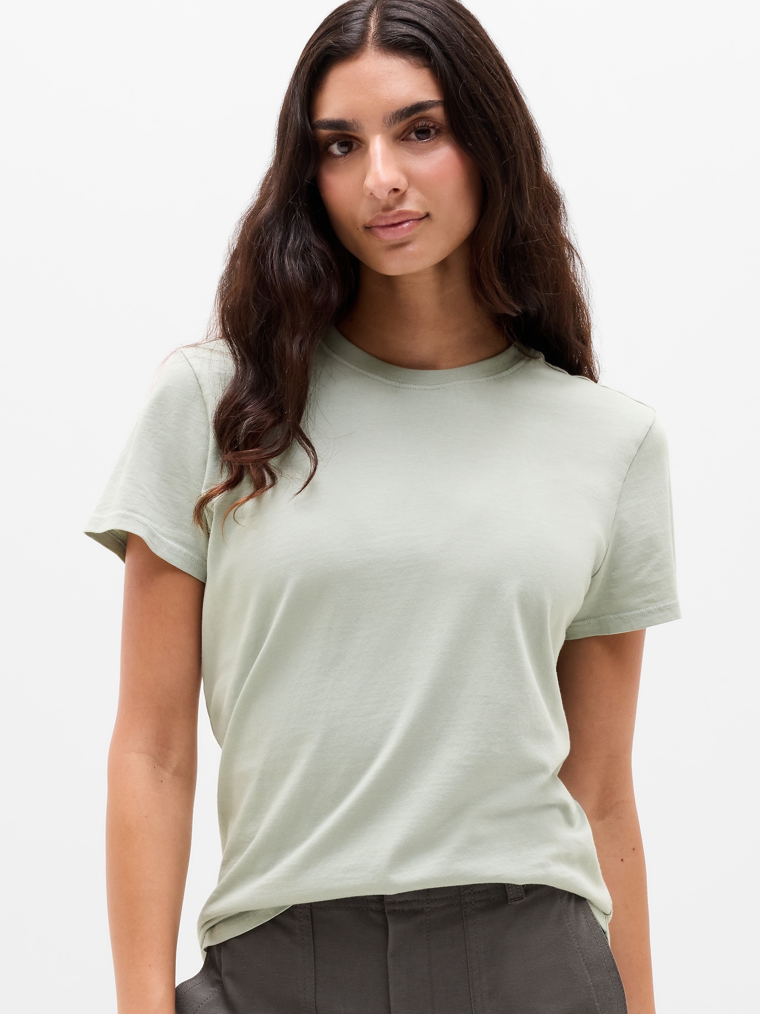 Athleta Women's Favorite Cotton Classic Tee Green Size S