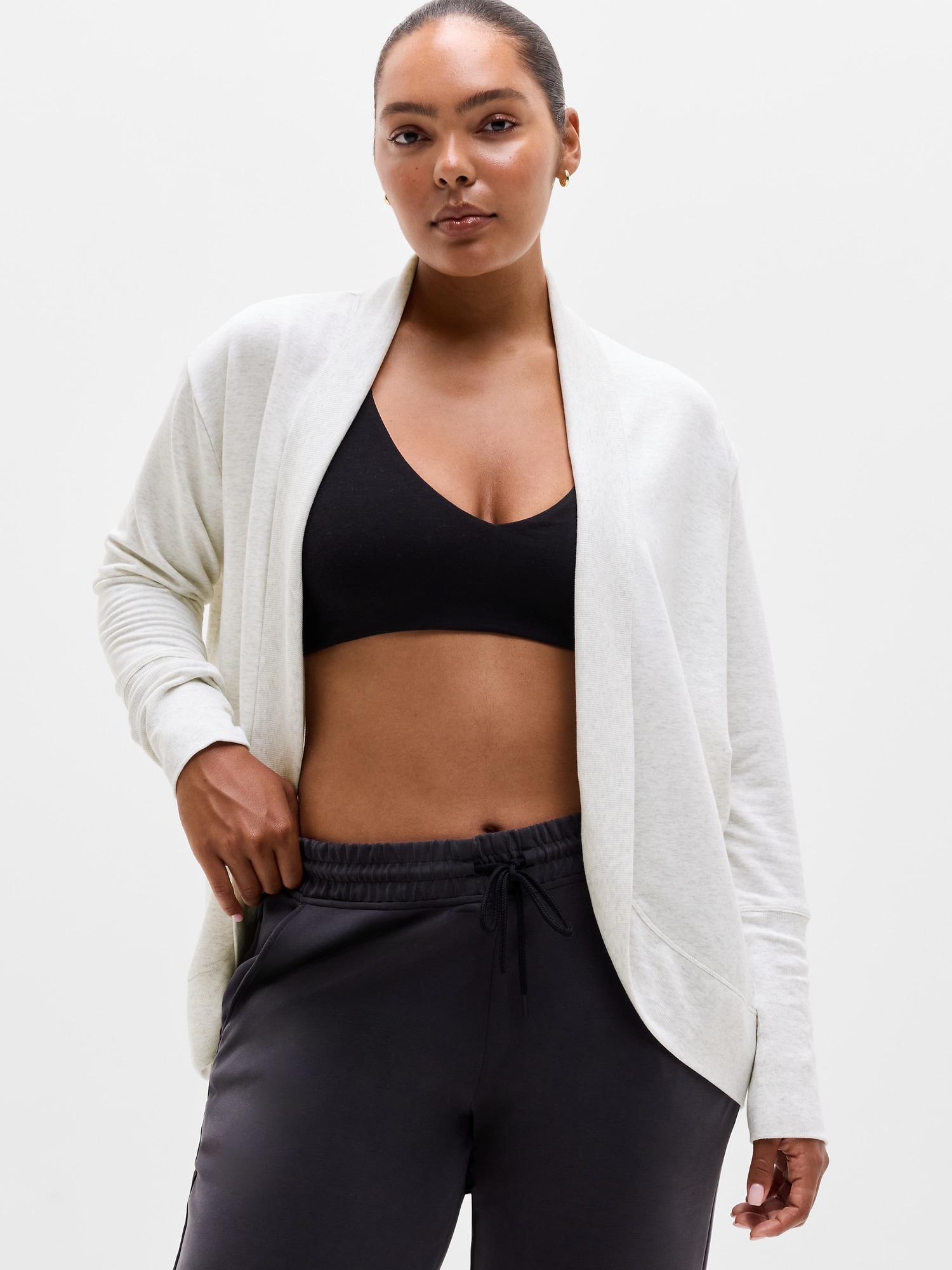Athleta Women's Coaster Luxe Open Cardigan Gray Size XL