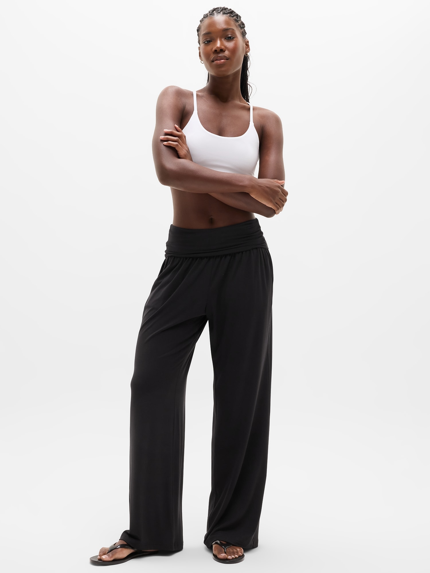 Athleta Women's Dream Drape Mid Rise Pant Black Size L