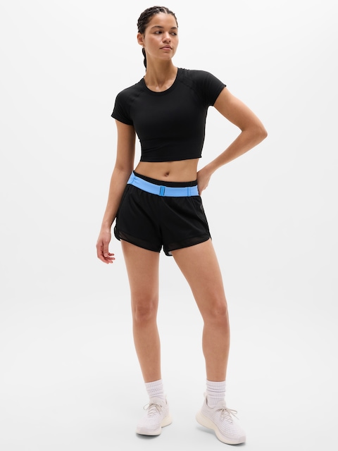 Mesh Racer Run Mid Rise 4" Short