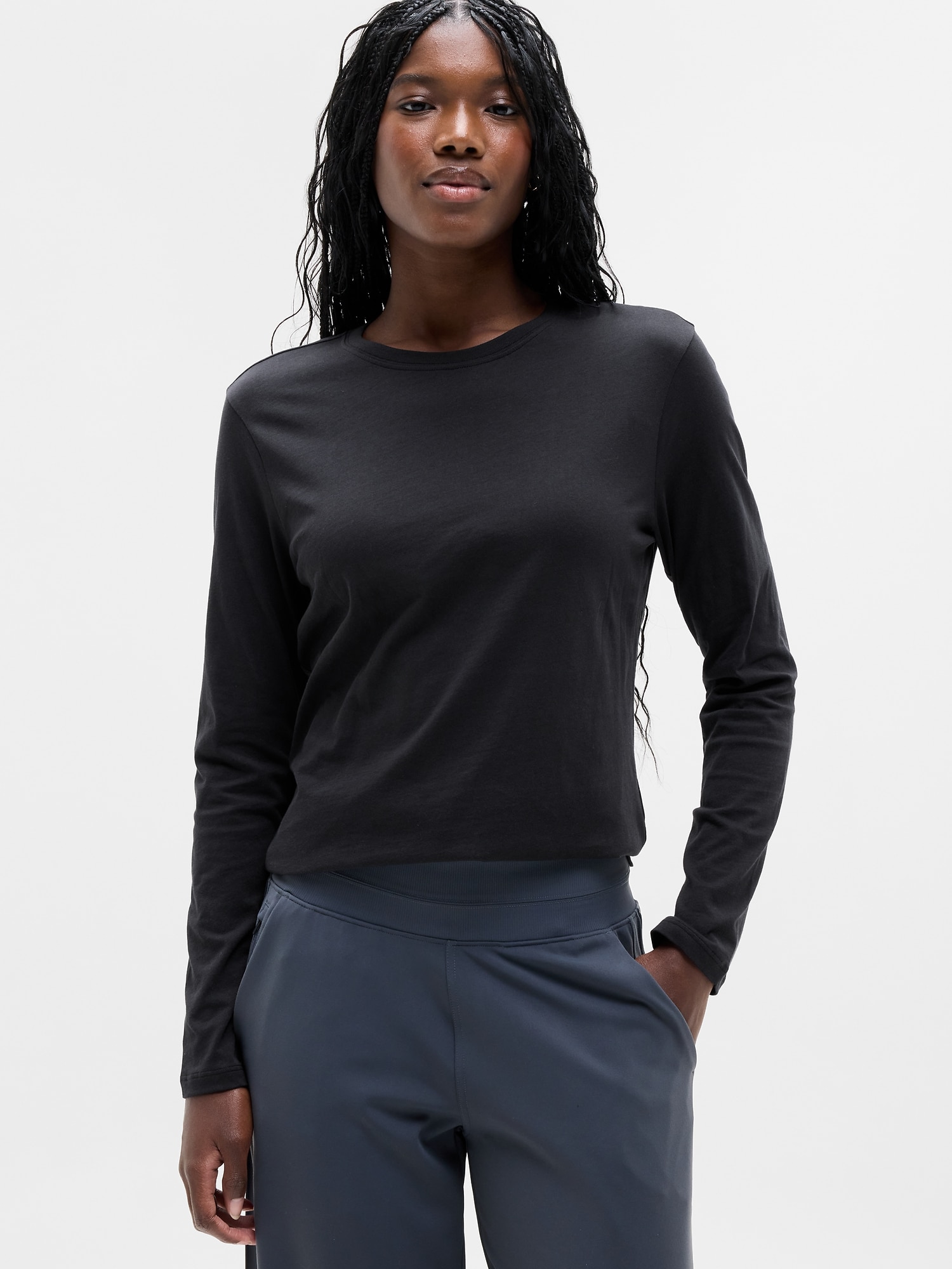Athleta Women's Favorite Cotton Classic Top Black Size XL
