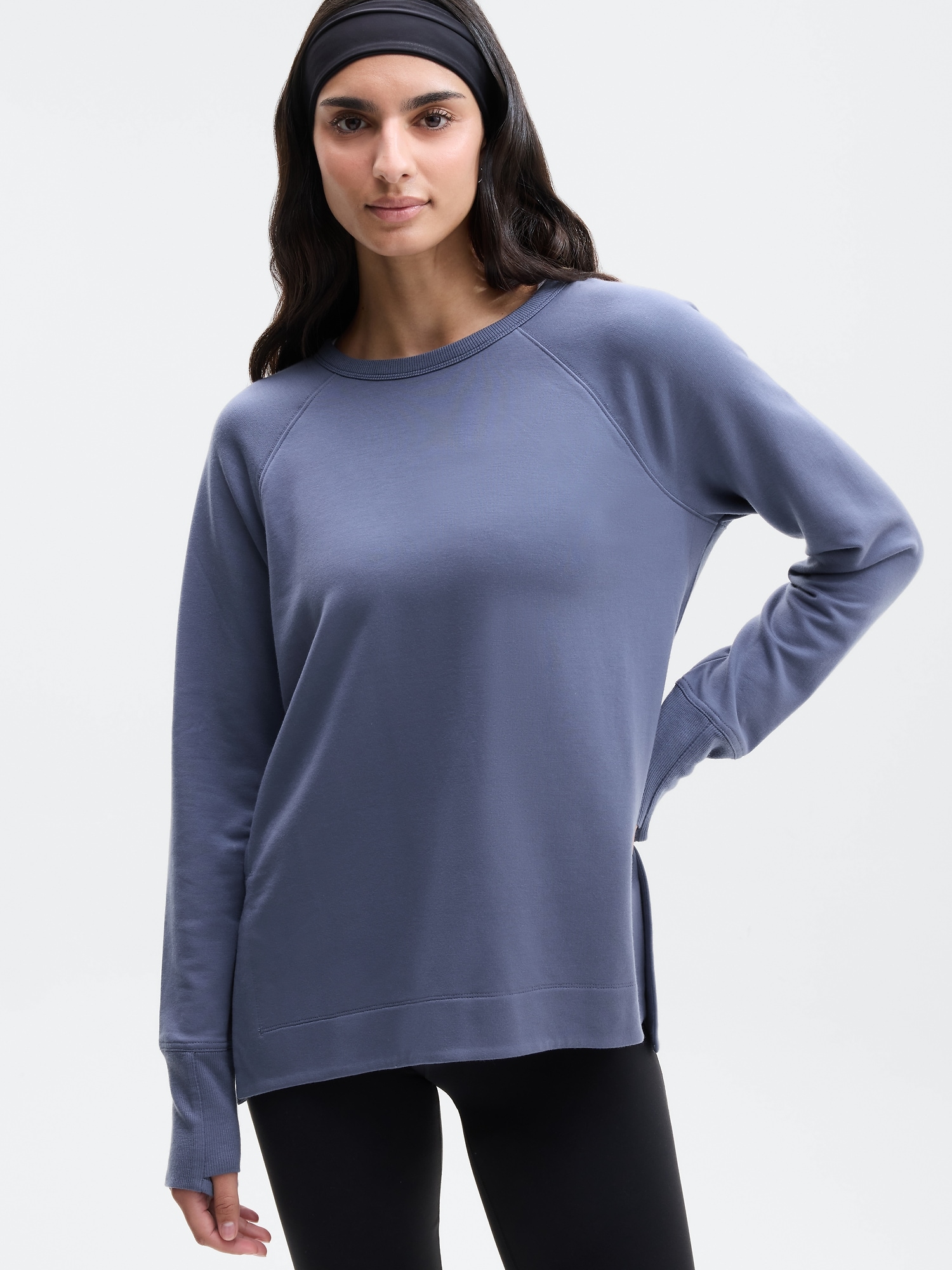 Athleta Women's Coaster Luxe Recover Sweatshirt Blue Size XL