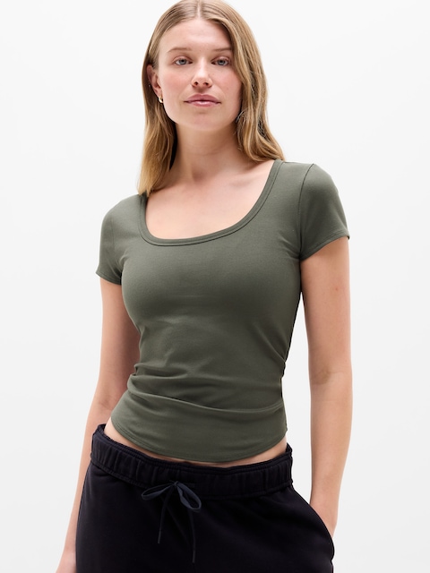 Signature Rib Scoop Tee