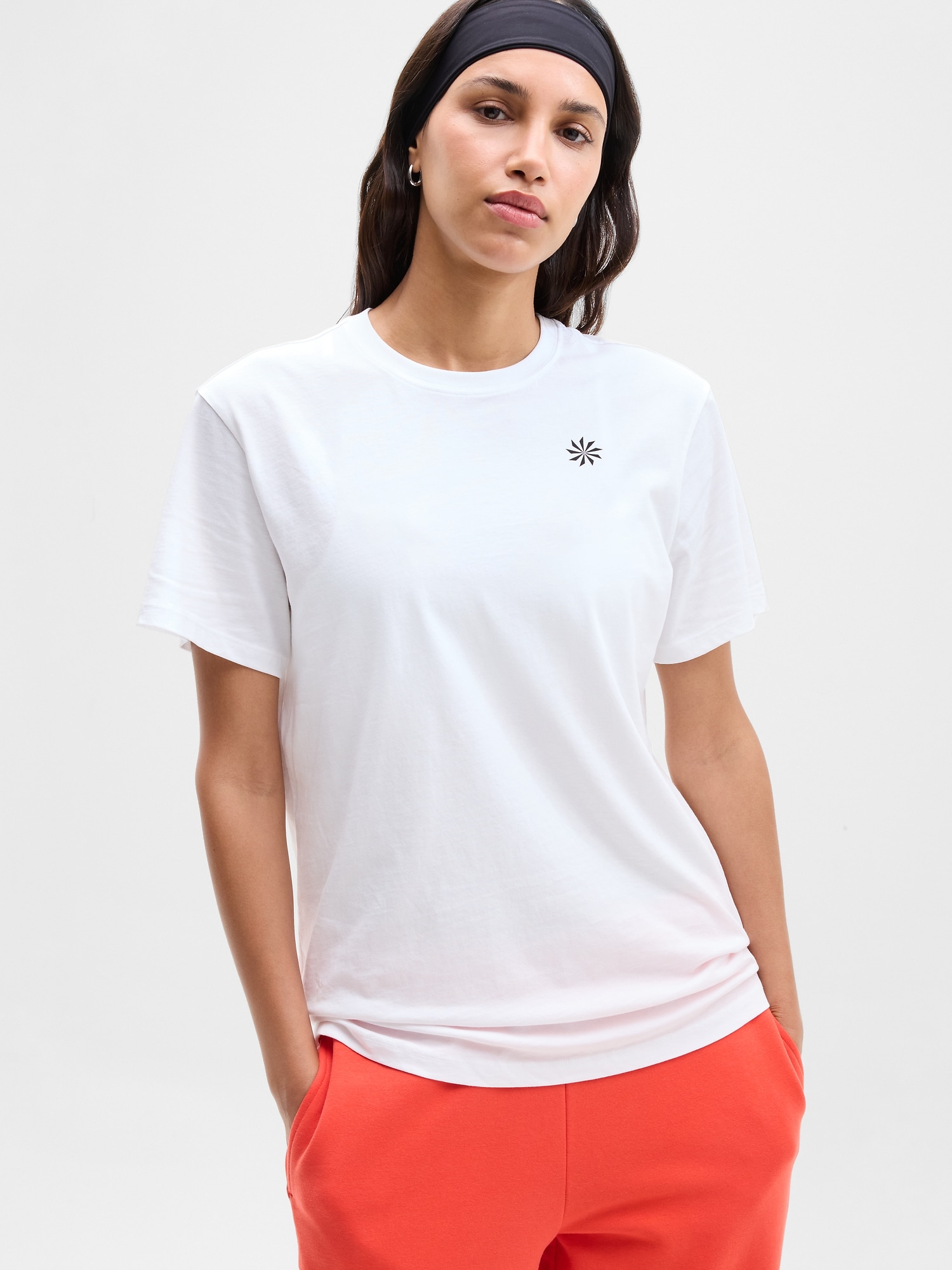 Athleta Women's Favorite Cotton Relaxed Graphic Tee White Size L