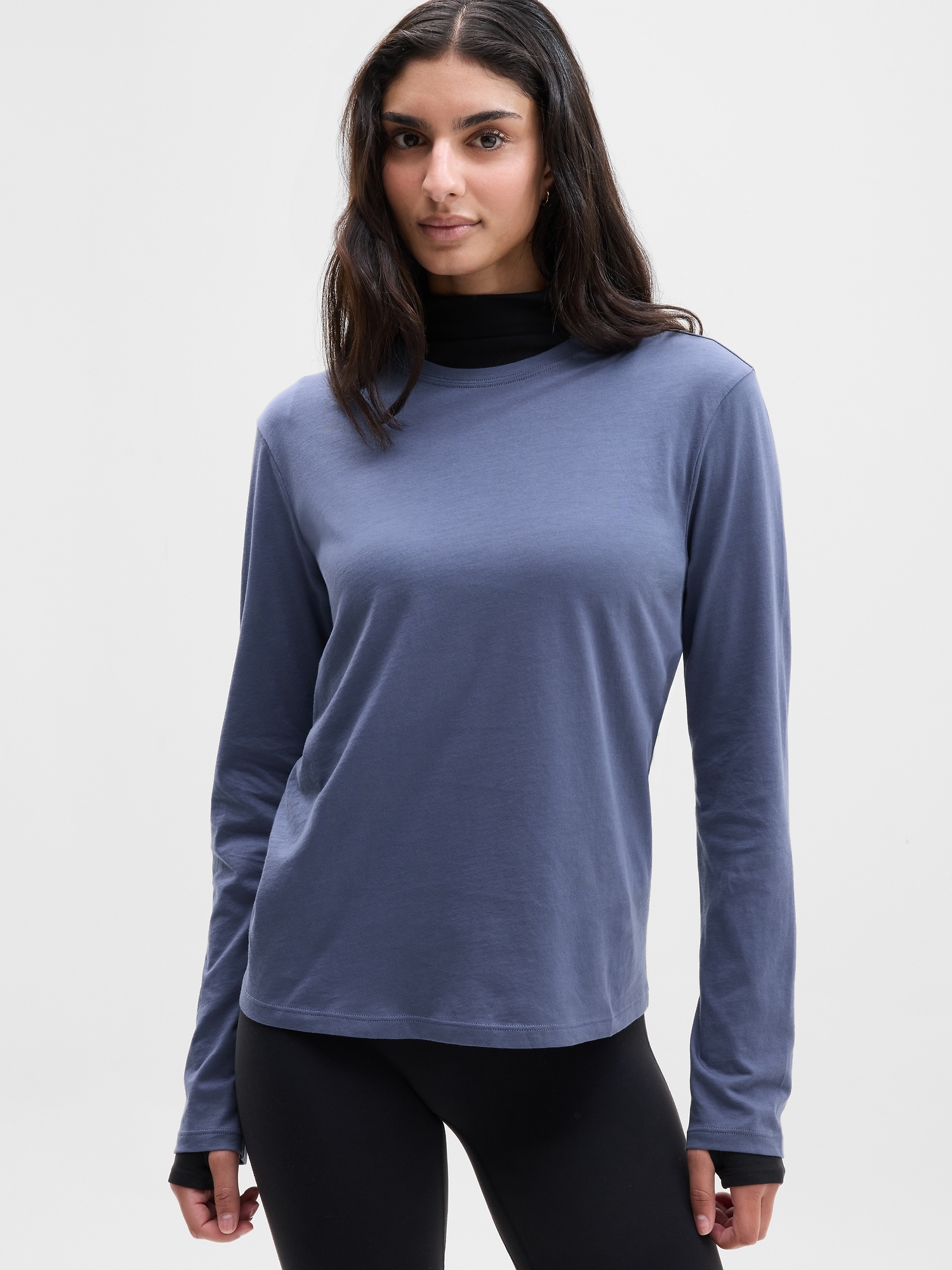 Athleta Women's Favorite Cotton Classic Top Blue Size XL