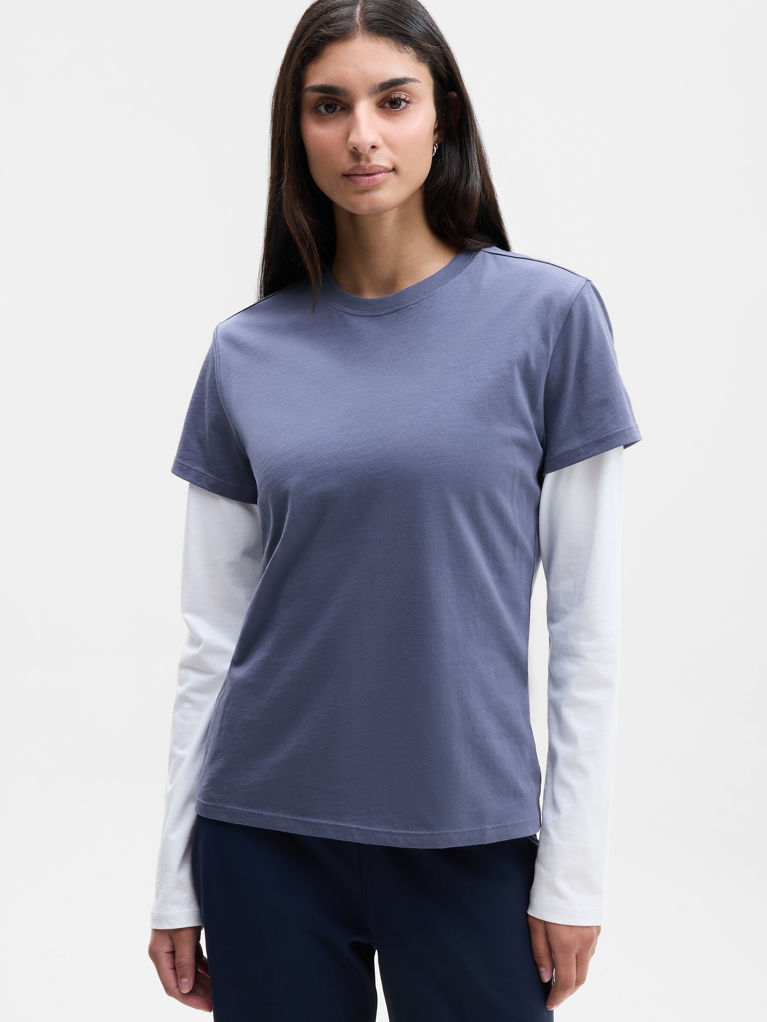 Athleta Women's Favorite Cotton Classic Tee Blue Size L