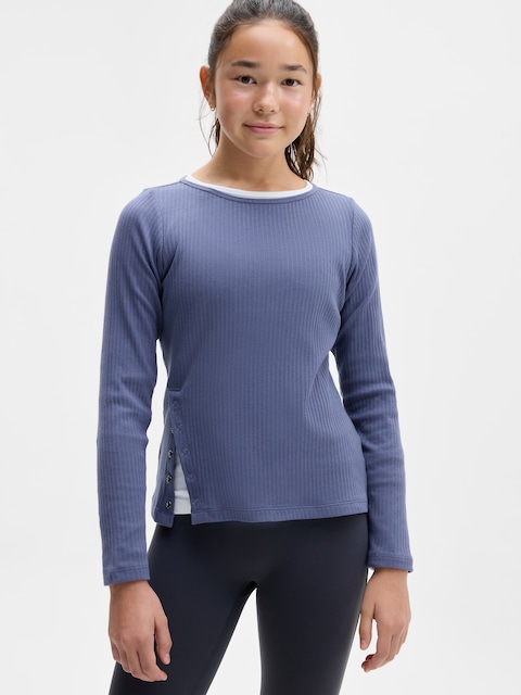 Athleta Girl Right Moves Asymm Rib Top
