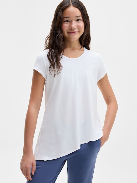 Athleta Girl Right Moves Asymm Babydoll Tee