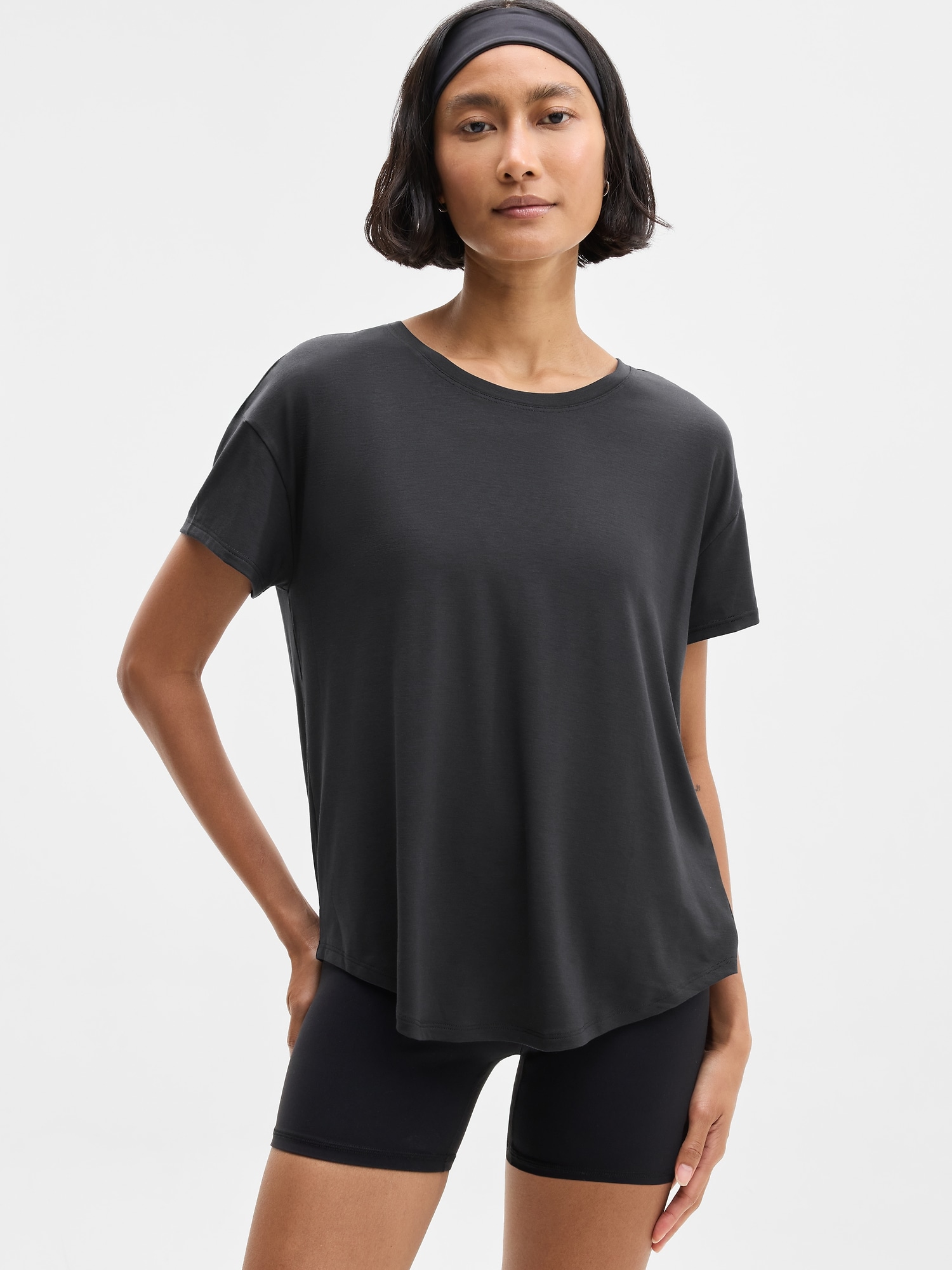 Athleta Women's Move With Ease Tee Black Size L