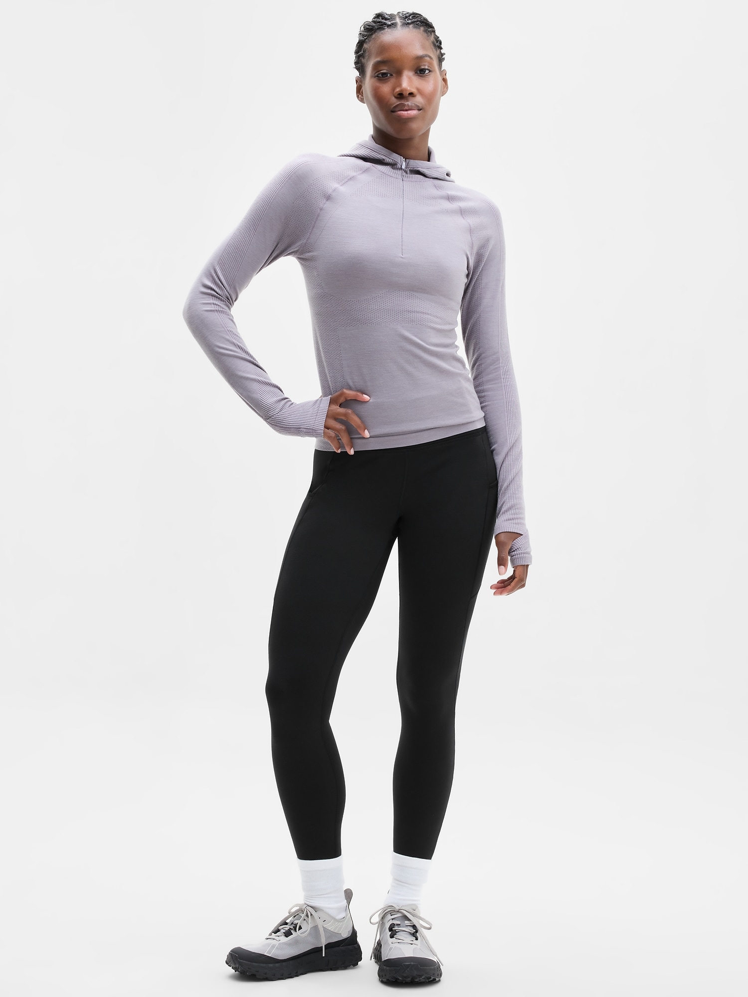 Athleta Women's Altitude Edge Stash Legging Black Tall Size L