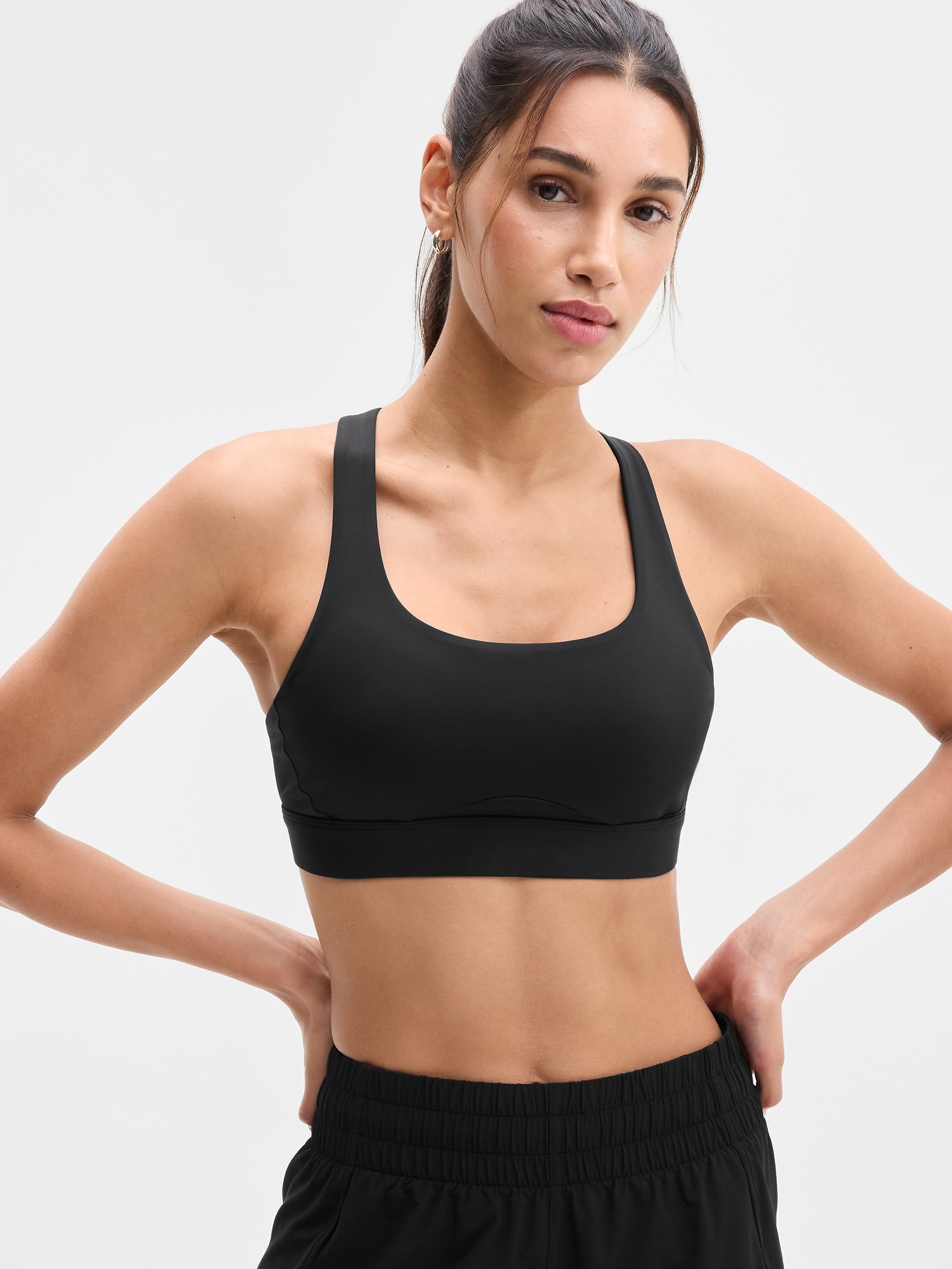 Athleta Women's Interval Sports Bra A-C Black  Size L